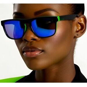Women Polarized Black Neon Green Wayfarer Sunglasses Mirrored Lenses Sports 2026
